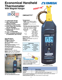 Thumbnail of document Data Sheet - HH74K 1 Channel Mini K Type Thermocouple Meter